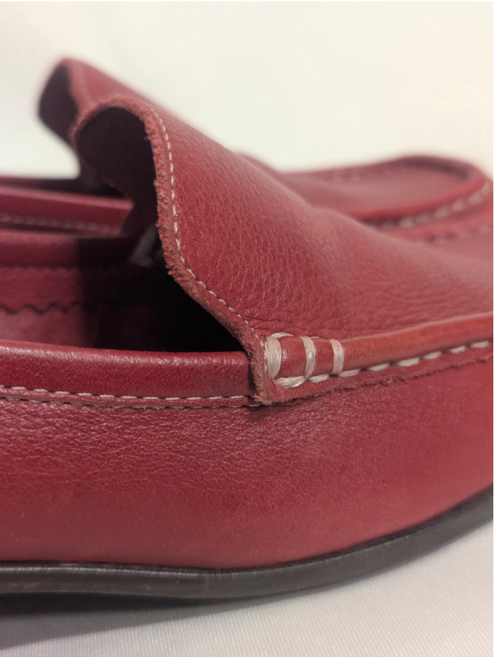 Etienne Aigner Vintage Quiz Dark Red Leather Loafers Size 7 - Picture 11 of 12